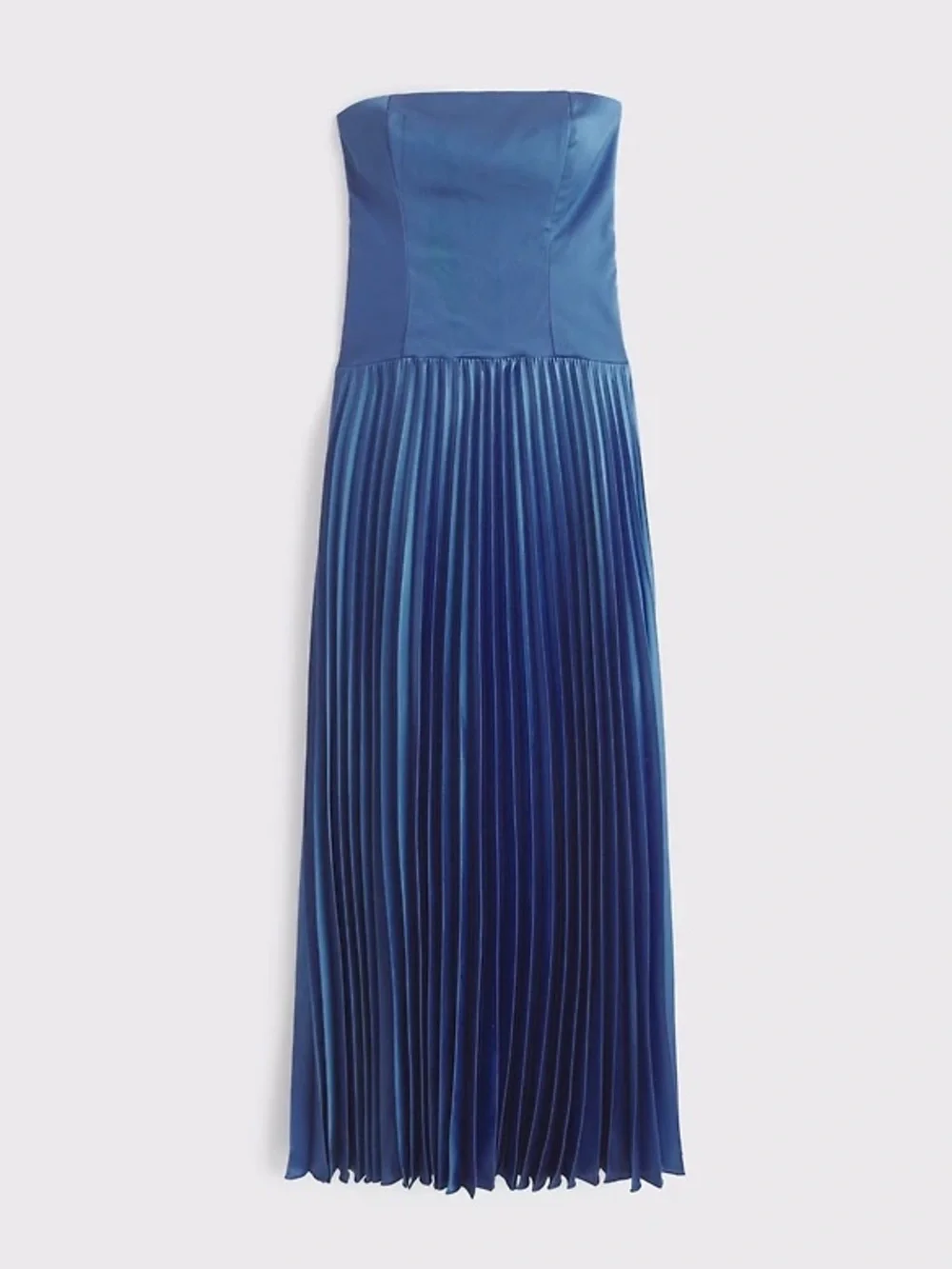 Strapless Pleated Maxi Dress - Blue - Picture 3 of 6